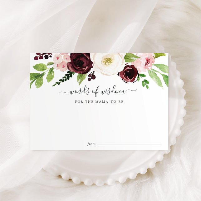 Blush Romance Baby Shower Advice Card (Creator Uploaded)