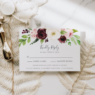 Blush Romance Meal Choice RSVP Card