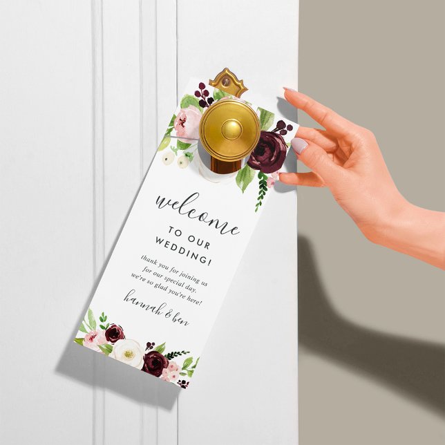 Blush Romance Wedding Welcome/Do Not Disturb Door Hanger (Creator Uploaded)