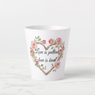 Blush Romantic Rose Floral Heart Love Latte Mug