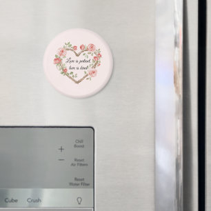 Blush Romantic Rose Floral Heart Love Magnet