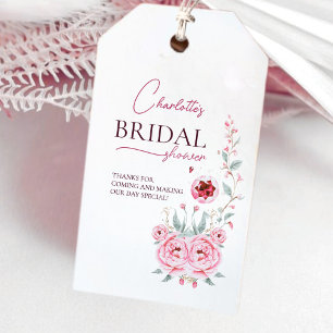 Blush Rose and Diamond Bridal Shower Gift Tags