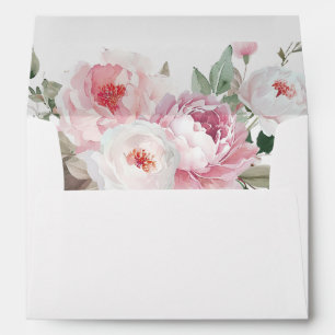 Blush & Rose Botanical Floral Wedding Invitation Envelope