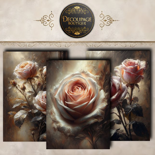 Blush Rose Elegance Decoupage Collection Wrapping Paper Sheet (Blush Rose Elegance Decoupage Collection Wrapping Paper Sheets)