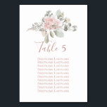 Blush rose floral dusty rose wedding seating chart table number<br><div class="desc">Blush rose floral dusty rose wedding seating chart table number cards. This wedding design is part of my Blush Rose Wedding collection (https://www.zazzle.com/collections/blush_rose_wedding-119664950616194974),  
where you can find wedding inviation,  save the date,  RSVP,  wedding enclosure,  menu,  wedding favour,  etc designs.</div>