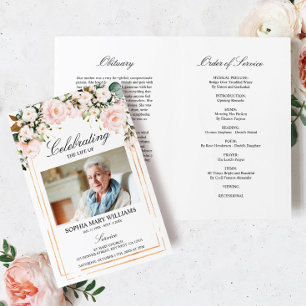 Blush Rose Funeral Program   Order of Service