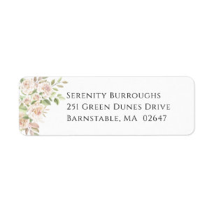Blush Rose Garden Watercolor Pink Roses Floral