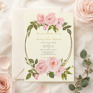 Blush Rose Garden Wedding Invitation