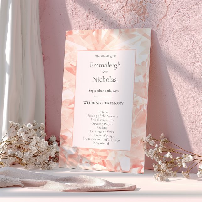 Blush Rose Gemstone Wedding Programs (Creator Uploaded)
