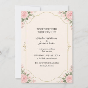 Blush Rose Gold Arch Wedding Invitation