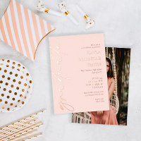 Blush Rose Gold Calligraphy Brass Graduation Party