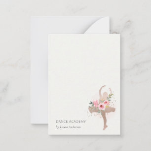 Blush Rose Gold Floral Dancer Dance Academy Logo Card