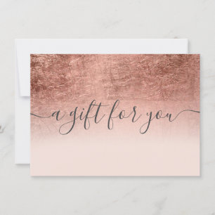 Blush rose gold foil ombre gift certificate