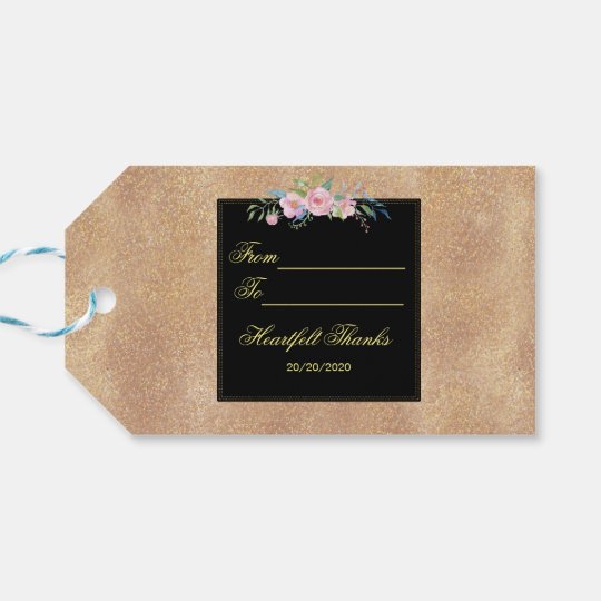 Blush Rose Gold Glitter Floral Wedding