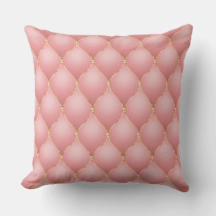 Blush Rose Gold Glitter Ogee Tufted Pillow