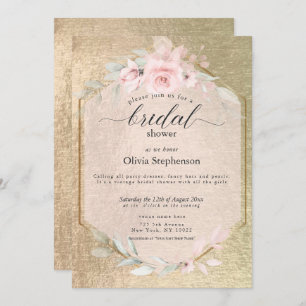 Blush Rose Gold Pampas Grass Invitation