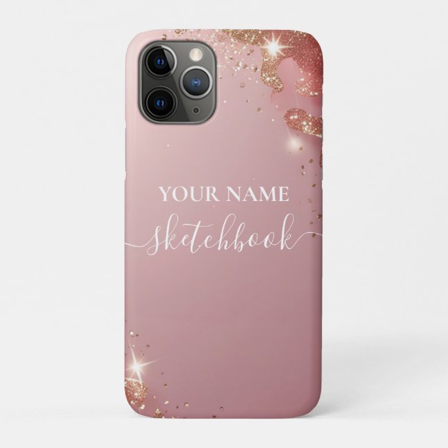  Blush Rose Gold Personalised iPad Case – Custom N (Back)