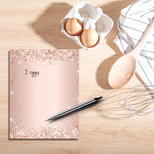 Blush rose gold recipe cookbook page insert