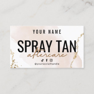 Blush Rose Gold SPRAY TAN Aftercare Card