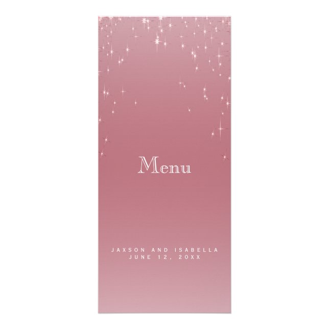 Blush Rose Gold Star Lights - Menu (Front)