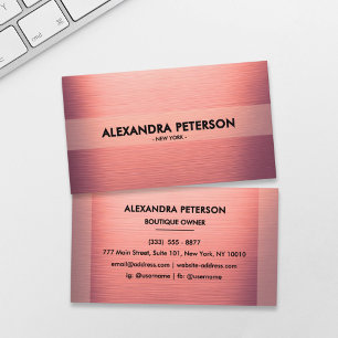 Blush Rose Gold Two-Tone Business Card