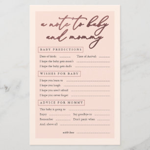 Blush Rose Gold Typography A Note To Baby & Mummy