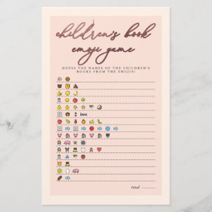 Blush Rose Gold Typography Emoji Game Baby Shower
