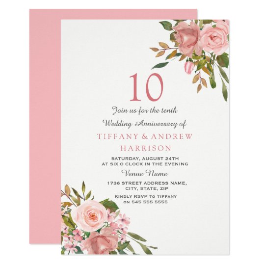  10th  Wedding  Anniversary  Cards  Invitations Zazzle co uk 