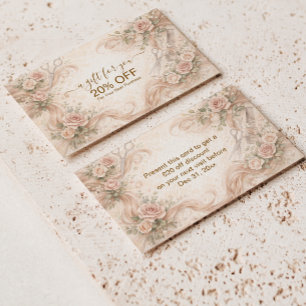 Blush Rose Hair Studio Illustration Discount Card