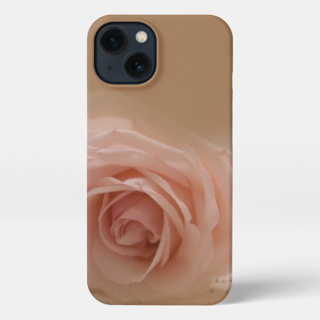 Blush Rose iPhone 13 Slim Fit Case, Glossy iPhone Case (Back)