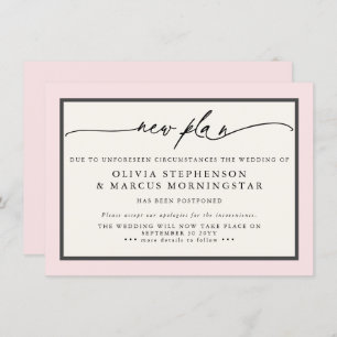 Blush Rose Ivory - New Plan Modern Postponed Event Invitation