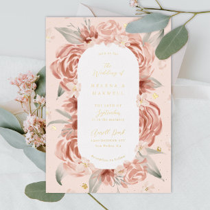 Blush Rose Peach Gold Wedding