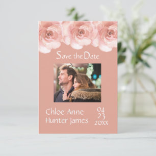 Blush Rose Photo Wedding Save The Date