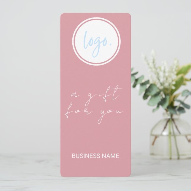 BLUSH ROSE PINK BUSINESS LOGO GIFT CERTIFICATE (Standing Front)