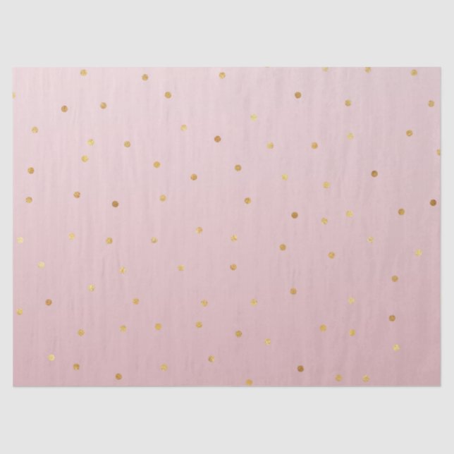 Blush Rose Pink Gold Confetti Sparkle Tissue Paper (Front)