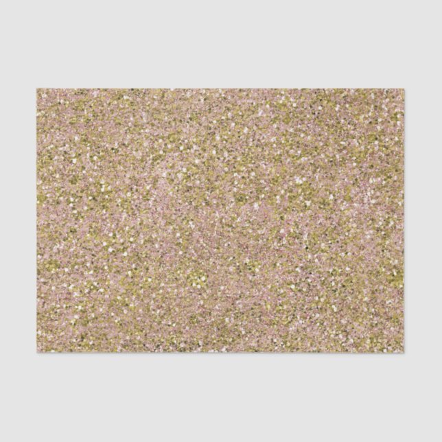 Blush Rose Pink & Gold Glam Glitter Party Sparkle Tissue Paper (Front)