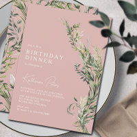 Blush Rose Pink Greenery | Elegant Birthday Dinner