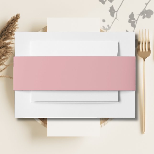 Blush Rose Pink Solid Colour | Classic | Elegant  Invitation Belly Band (Creator Uploaded)