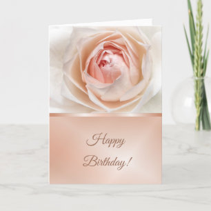 Blush Rose Rose Gold Birthday Card