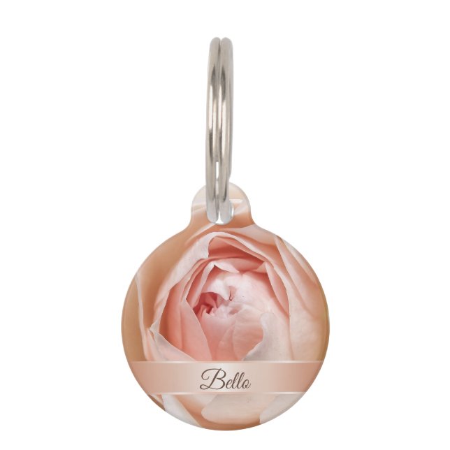 Blush Rose Rose Gold Pet Tag (Front)