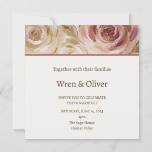 Blush Rose Wedding Invitation