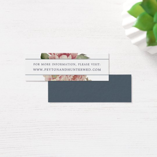 Blush Rose Wedding Website Cards | Mini