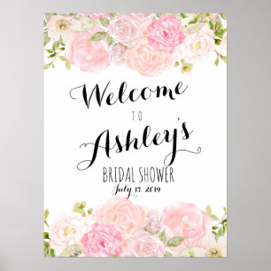Blush rose welcome sign