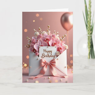 Blush Rosebud Birthday Card