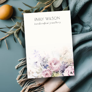 Blush Roses Flora Watercolor Blank Jewellery Displ Business Card