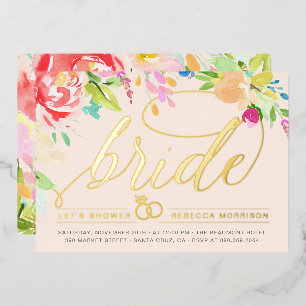 Blush   Roses & Gold Diamond Ring Bridal Shower