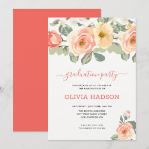 Blush Roses Graduate  Invitation