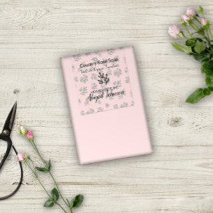Blush Roses & Leaves Line Art Handmade Soap Label