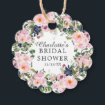 Blush Roses & Peonies Bridal Shower Favour Gift Ta Tags<br><div class="desc">Bridal shower favour gift tag featuring beautiful watercolor blush roses & peonies romantic floral with rose & eucalyptus leaves.
Visit our shop to view our entire blush pink roses & peonies floral collection.</div>