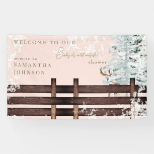 Blush Rustic Baby it's Cold Outside Welcome Banner